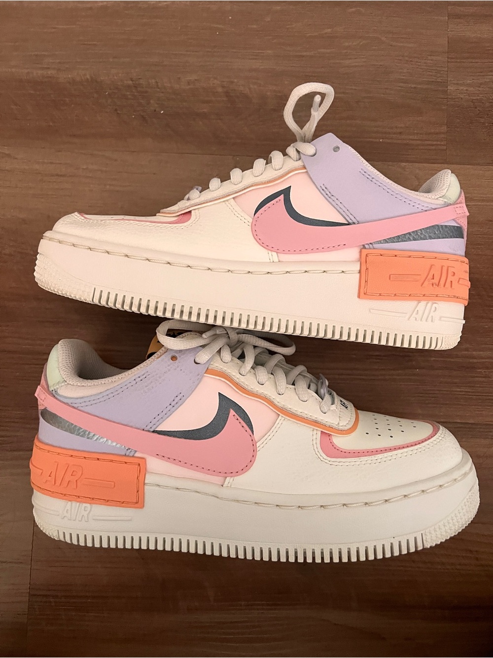 Nike Air Force 1 Shadow Pastel Pink & Lavender Sneakers Women Size 6